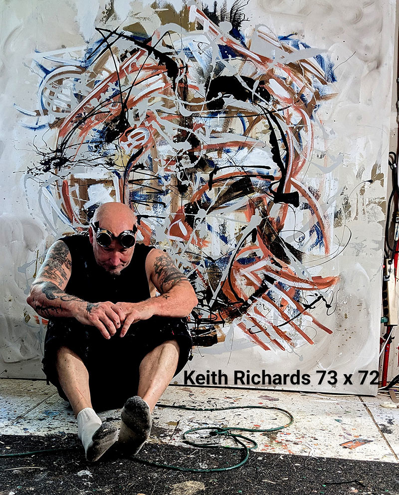 Regan Hatfield with painting